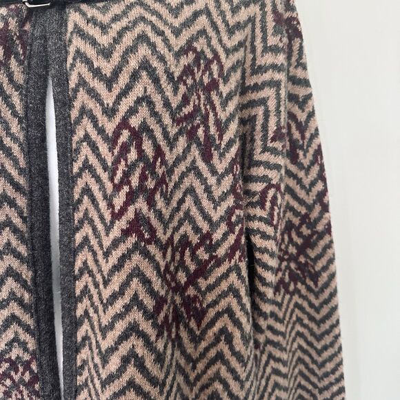 A. IDA Italian Designer Wool Sweater Womens S Indie Nordic Boho Longline Chevron - Picture 3 of 8